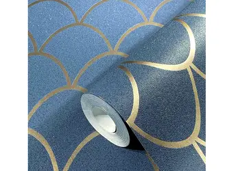 tapet modern albastru inchis cu sclipici marburg new spirit 32723