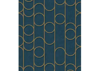 tapet modern albastru ugepa model geometric auriu galactik m24001