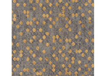 tapet modern gri cu buline aurii aurum 57507