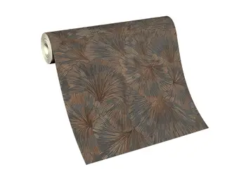 tapet modern gri maro cu flori stilizate