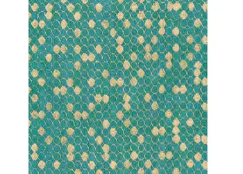 tapet modern verde turcoaz cu buline aurii aurum 57503