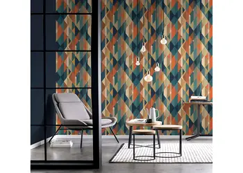 tapet cu model geometric retro rasch 477436