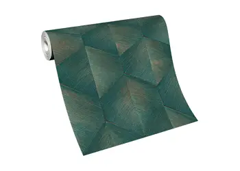 tapet verde cu model geometric