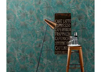 tapet modern verde flori stilizate