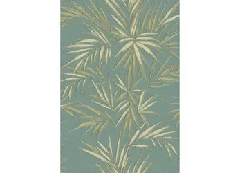 tapet verde menta cu model frunze bej sirpi 24604