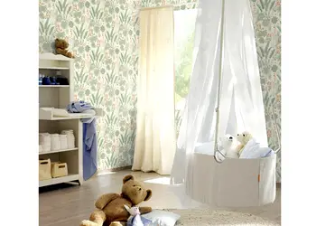 tapet cu frunze verde pastel rasch 460674