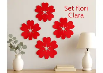 sticker oglinda rosie floare