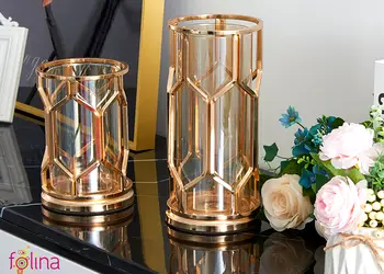 vaza decorativa aurie grid iron