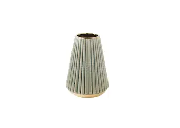 vaza ceramica cu detalii aurii 19 cm inaltime