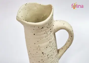 vaza ceramica tip ulcior crem nisipiu