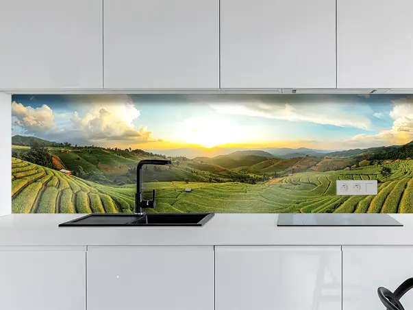 Autocolant bucatarie model peisaj apus 4