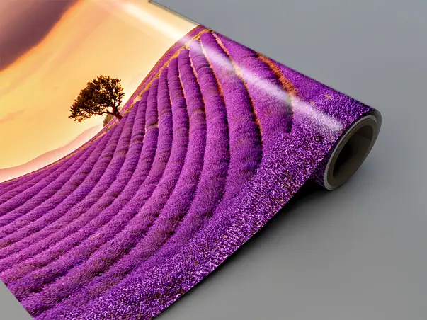 Autocolant bucatarie model peisaj floral mov 1