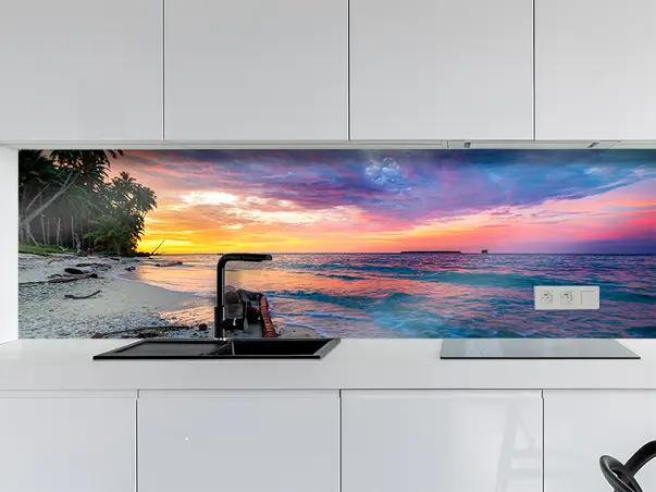 Autocolant bucatarie model plaja exotica 5