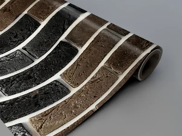 Autocolant caramida gri maro pentru perete m1