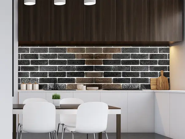 Autocolant caramida gri maro pentru perete m3