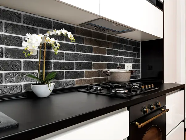 Autocolant caramida gri maro pentru perete m4