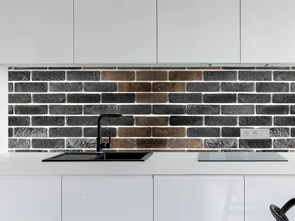 Autocolant caramida gri maro pentru perete m5