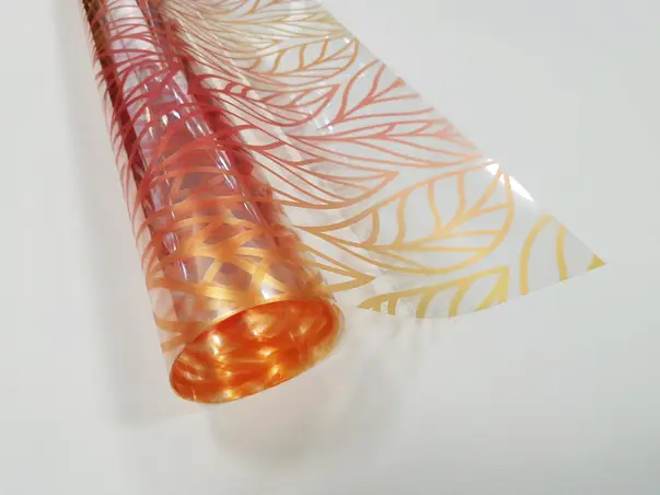 Autocolant decorativ model frunze degrade oranj 1