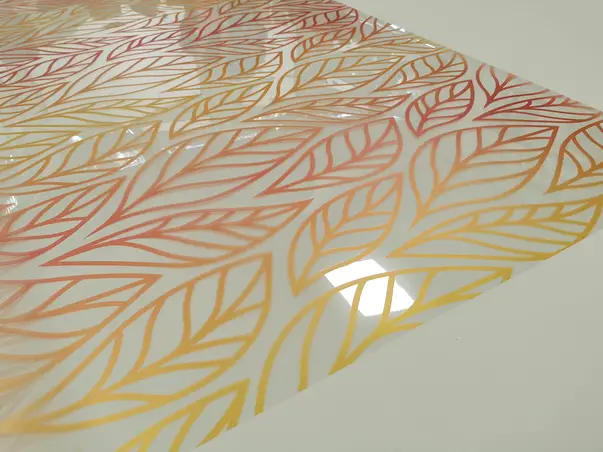 Autocolant decorativ model frunze degrade oranj 2