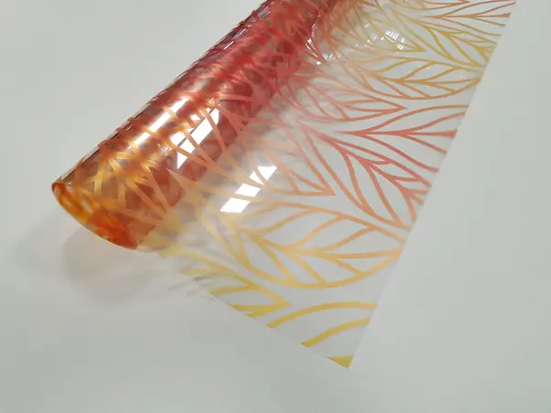 Autocolant decorativ model frunze degrade oranj 3