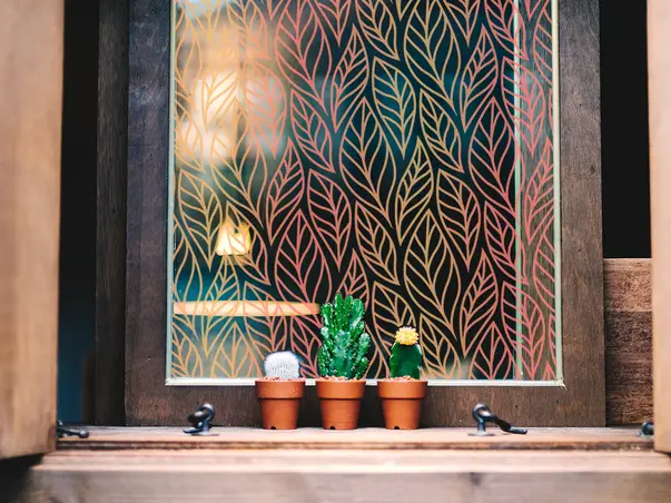 Autocolant decorativ model frunze degrade oranj 4