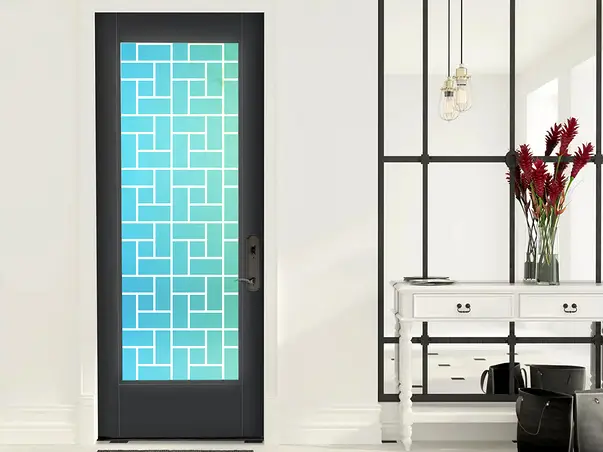 Autocolant decorativ model geometric albastru verde x2