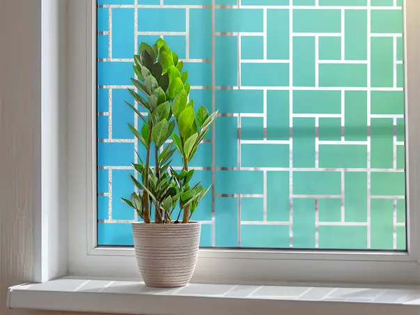 Autocolant decorativ model geometric albastru verde x5