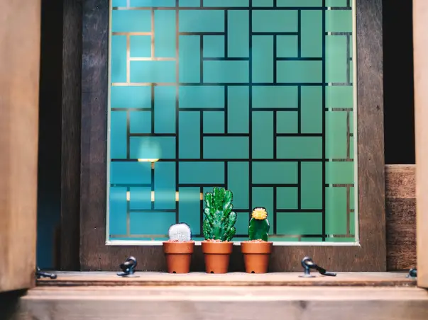 Autocolant decorativ model geometric albastru verde x6