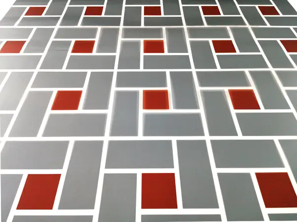 Autocolant decorativ model geometric gri caramiziu 2