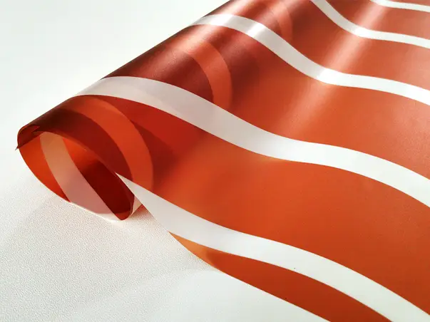 Autocolant decorativ model oranj alb valuri x1