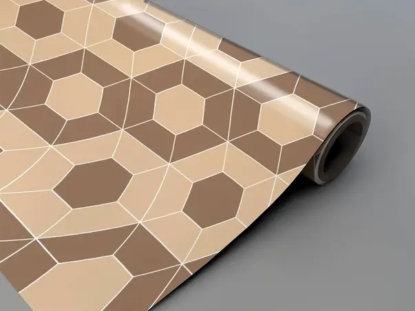 Autocolant faianta bucatarie hexagon bej prezentare 2