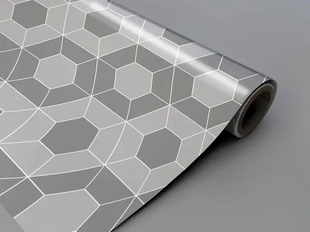 Autocolant faianta bucatarie hexagon gri prezentare 2