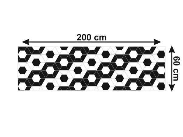 Autocolant faianta bucatarie hexagon negru prezentare 1
