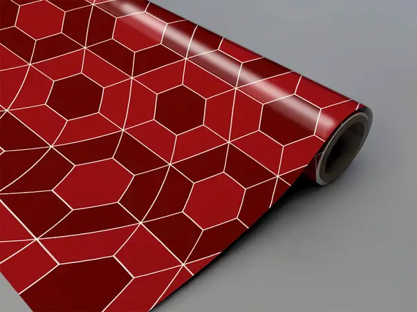 Autocolant faianta bucatarie hexagon rosu prezentare 2