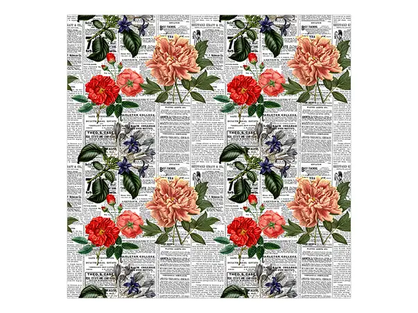 Autocolant mobila model ziare cu flori v10 5