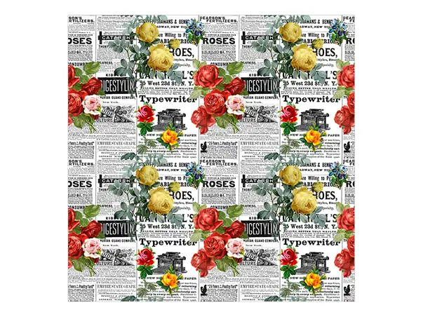 Autocolant mobila model ziare cu flori v11 5