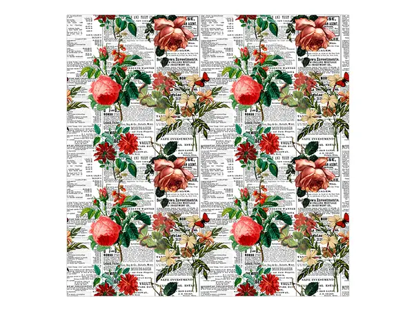 Autocolant mobila model ziare cu flori v12 5