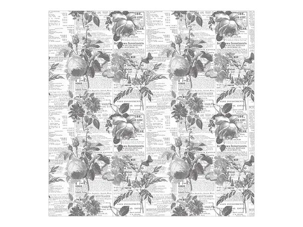 Autocolant mobila model ziare cu flori v3 5