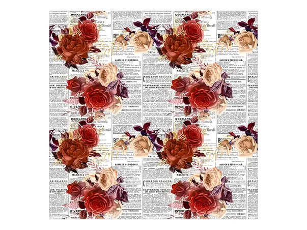 Autocolant mobila model ziare cu flori v5 5