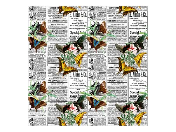 Autocolant mobila model ziare cu flori v7 5