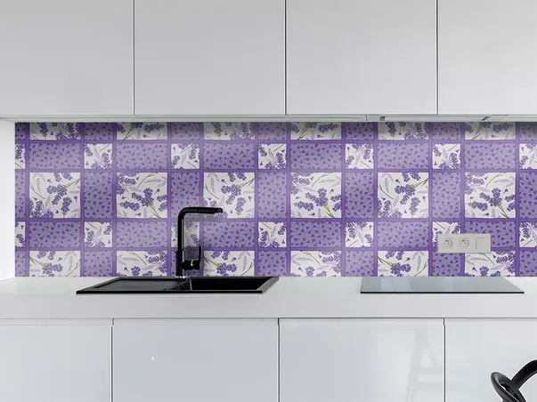 Autocolant perete bucatarie model lavanda