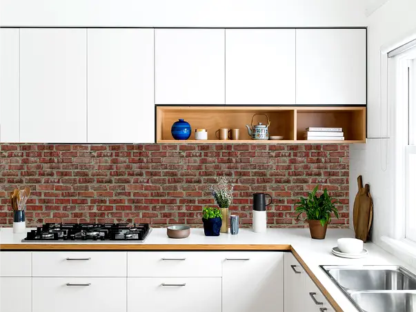 Autocolant perete imitatie caramida maro