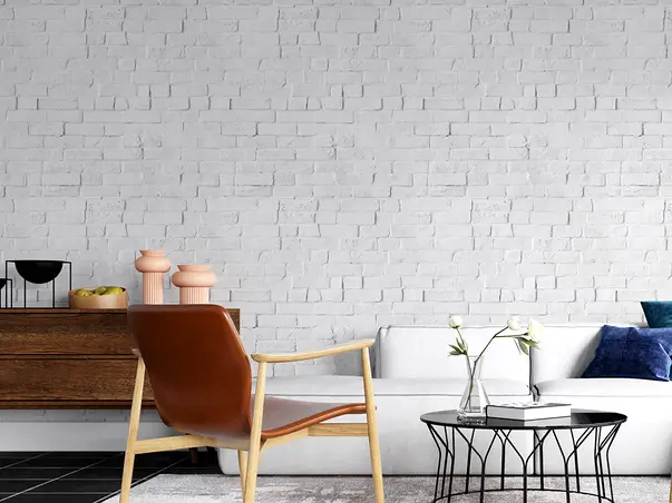 Autocolant perete model caramida alba neuniforma 3