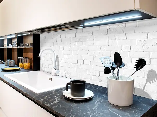 Autocolant perete model caramida alba neuniforma 4