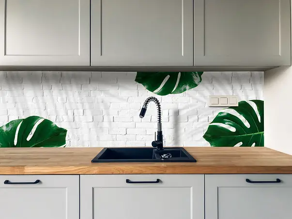 Autocolant perete model caramita plante verzi 2