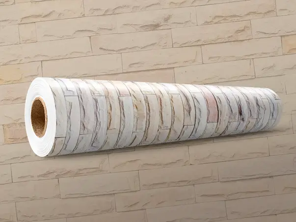 Autocolant perete model piatra alba 1