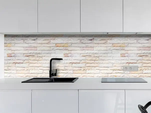 Autocolant perete model piatra alba 4