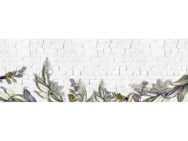 Autocolant perete model piatra cu plante x5