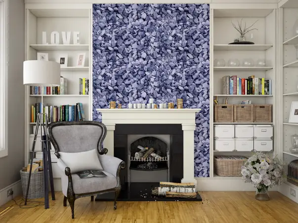 Autocolant perete piatra model albastru alpin 1