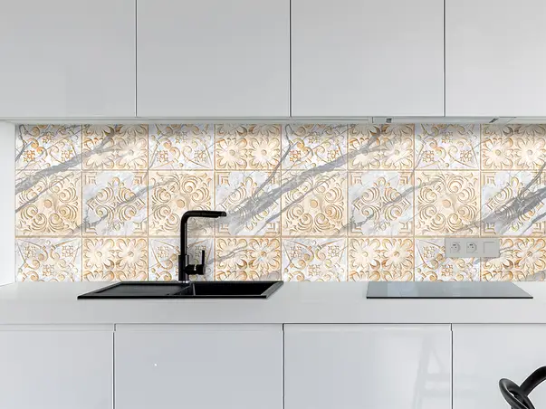 Autocolant piatra model bej gri x2